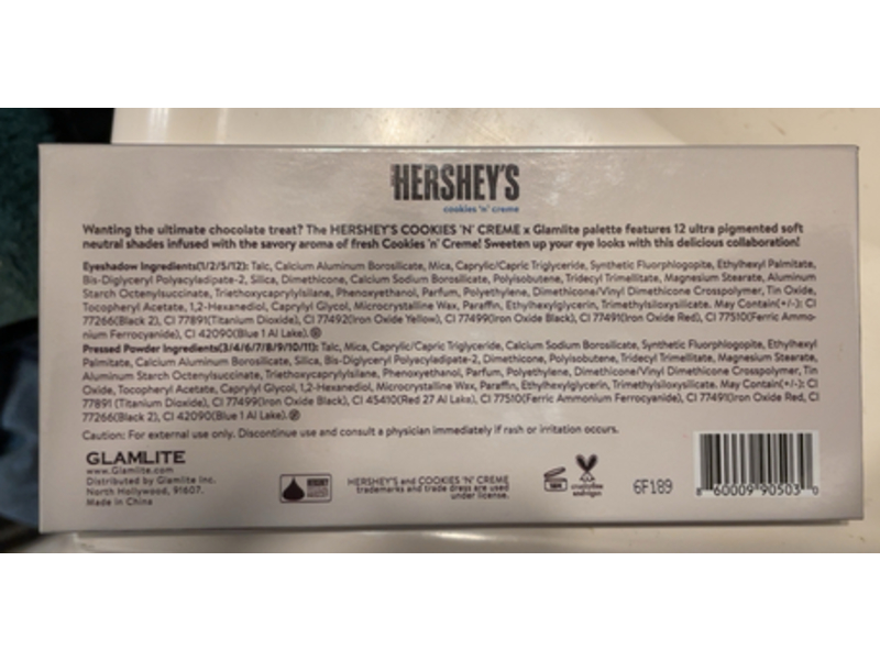 Glamlite Hershey's 12 Color Palette, Cookies 'n' Creme, 0.42 oz/12 g