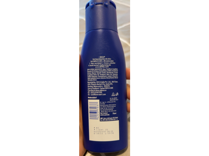 Nivea Body Milk Nourishing Lotion, 75 mL