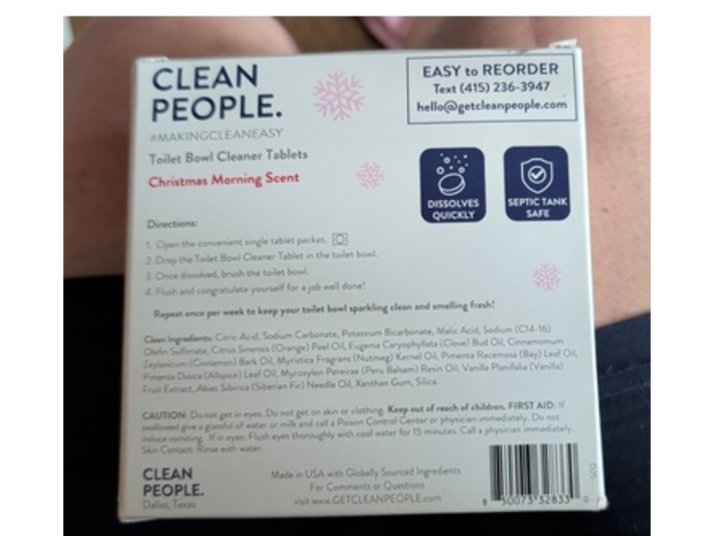 Clean People Toilet Bowl Cleanser Tablets, Christmas Morning, 6.3 oz/180 g, 12 Count