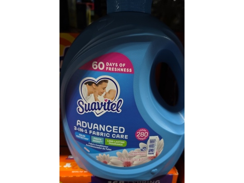 Suavitel Advanced 3-in-1 Fabric Conditioner, Field Flowers, 280 Loads, 160 fl oz/4.7 L