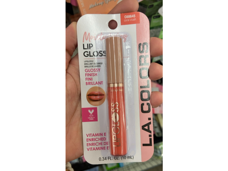 L.A. Colors Moisturising Lip Gloss, C68645 Coral Crush, 0.34 fl oz/10 mL