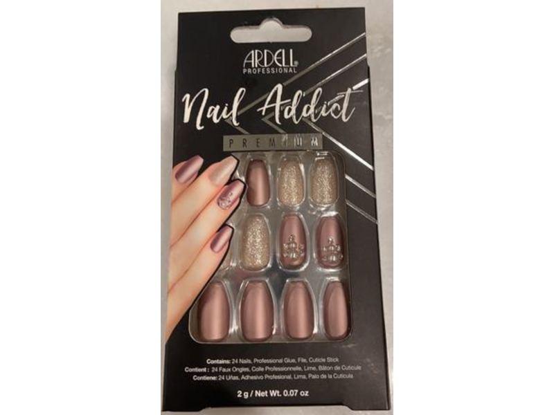 Ardell Nail Addict Artificial Nail Set, Metallic Lilac Pearl, 0.07 oz/2 g