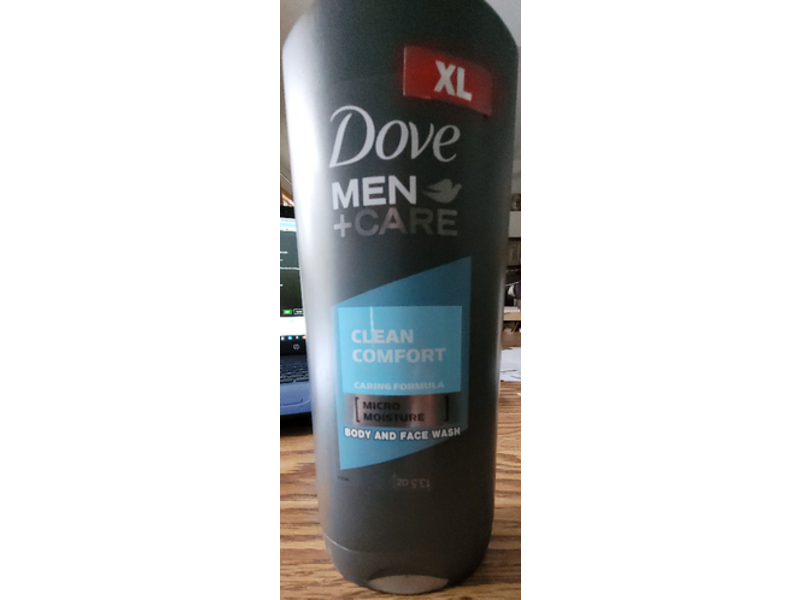 Dove Men + Care Micro Moisture Face & Body Wash, Clean Comfort, 13.5 fl oz/400 mL