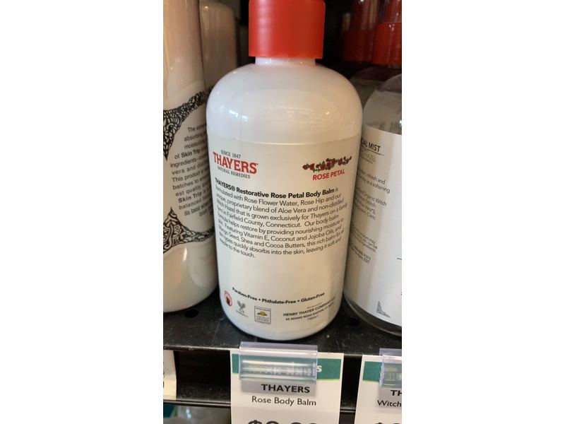 THAYERS Rose Petal Restorative Body Balm, Moisturizing Body Lotion, 8 Oz