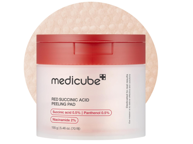 Medicube Peeling Pad, Red Succinic Acid, 5.46 oz/155 g, 70 Count