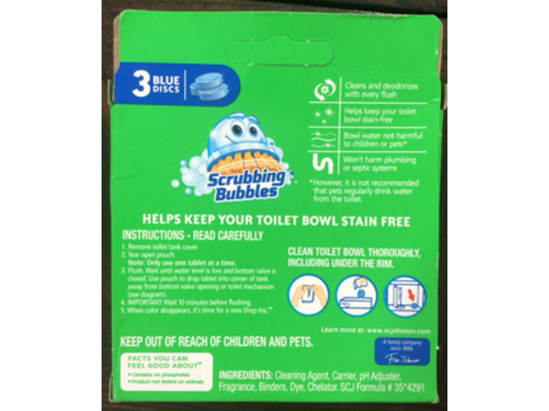 Scrubbing Bubbles Continuous Clean Drop-Ins Toilet Cleaner Tablet, 4.23 oz/120 g