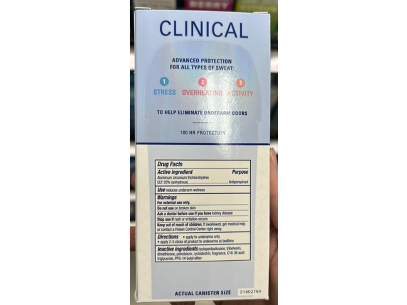 Secret Clinical She Runs Hot Antiperspirant/Deodorant, Lavender + Jasmine, 2.6 oz/73 g