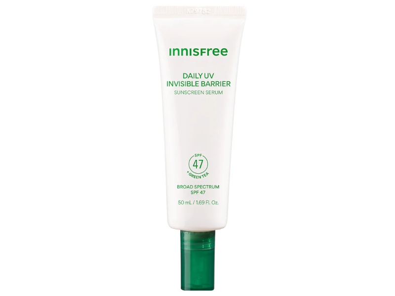Innisfree Daily UV invisible Barrier Sunscreen Serum, SPF 47, Green Tea, 1.69 fl oz/50 mL
