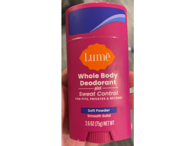 Lume Whole Body Deodorant, Soft Powder, 2.6 oz/75 g