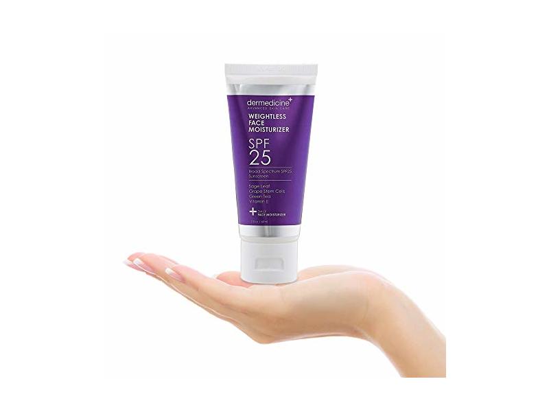 Weightless Daily Face Moisturizer Zinc Oxide Sunscreen with Broad Spectrum SPF 25 NET WT 2 oz / 60 g