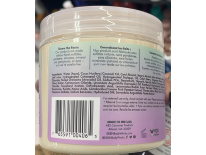 Eden BodyWorks Hair + Body Butter, Lavender Aloe, 16 fl oz/473 mL
