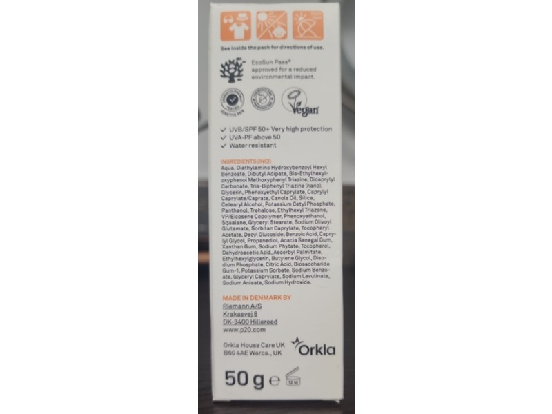 Riemann P20 Sensitive Face Sunscreen, SPF 50+, PA++++, 50 g