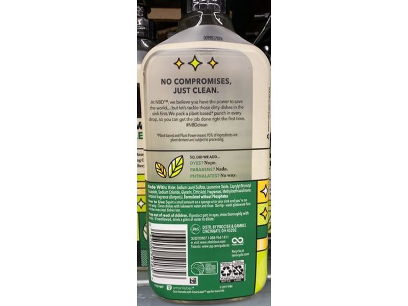 NBD Plant Power Really Clear Dish Soap, Yuzu & Orange Flower,16 fl oz/473 mL