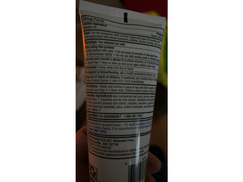 Equate Cold Therapy Pain Relieving Gel, 4% Menthol, 3 fl oz/89 mL