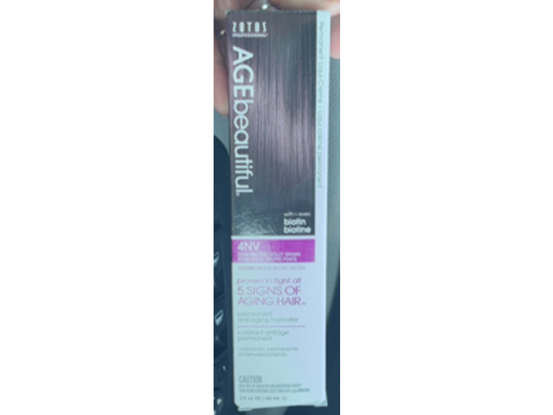 Zotos Agebeautiful Permanent Anti-Aging Haircolor, 4NV, 2 fl oz/60 mL