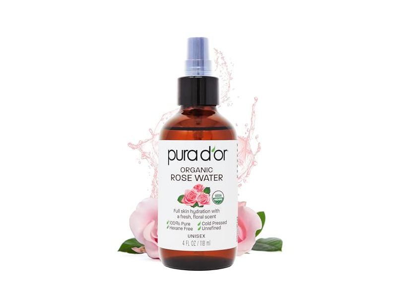 Pura D'or Organic Rose Water, 4 fl oz/118 mL