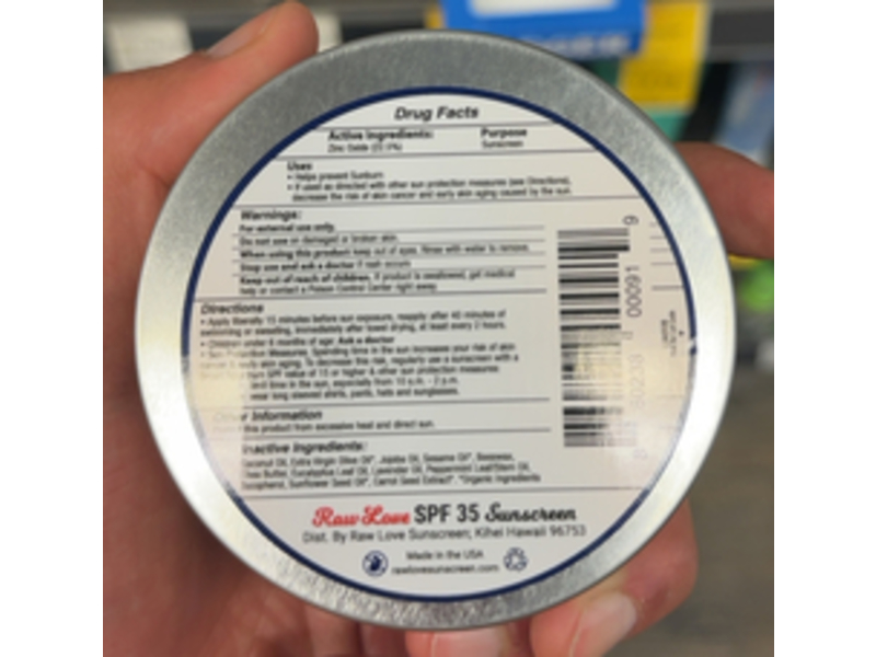 Raw Love Mineral Sunscreen, SPF 35, 4 oz/120 mL