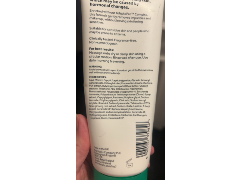 No7 Derm Solutions Comforting Cream Cleanser, 6.7 fl oz/200 mL