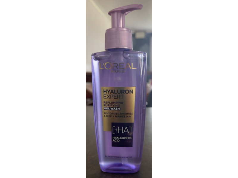 L'oreal Paris Hyaluron Expert Replumping Purifying Gel Wash, Hyaluronic Acid, 200 mL