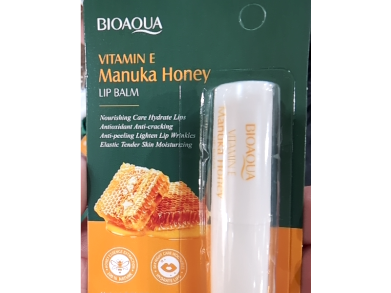 Bioaqua Nourishing Lip Balm, Vitamin E Manuka Honey, 0.09 oz/2.7 g
