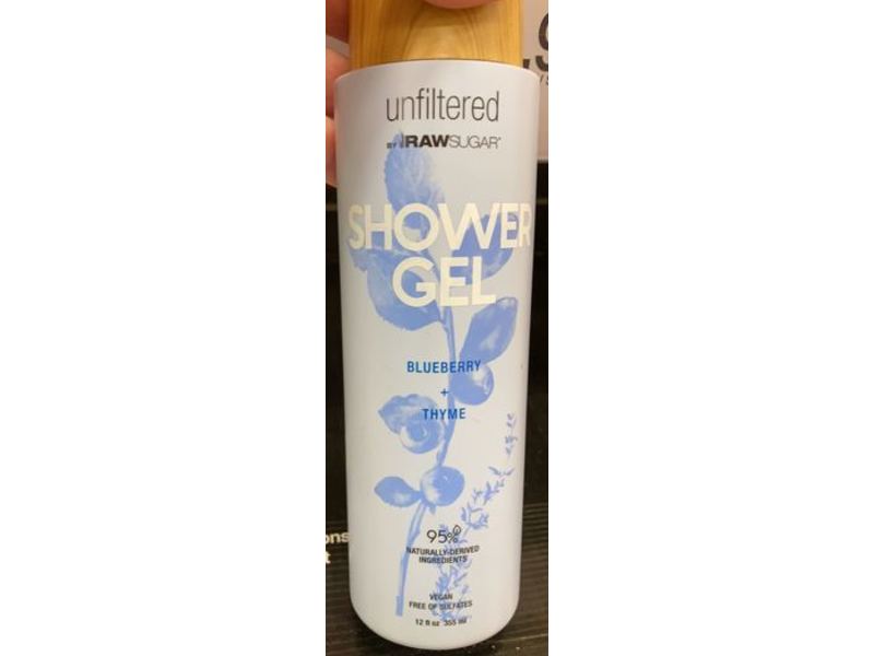 Unfiltered By Raw Sugar Shower Gel, Blueberry + Thyme, 12 fl oz