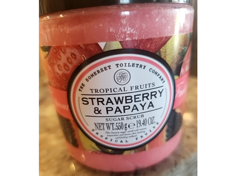 Tropical Fruits Sugar Scrub, Strawberry & Papaya, 19.40 oz/550 g