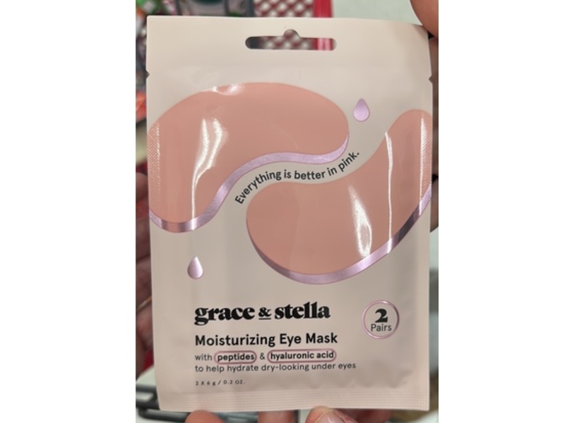 Grace & Stella Moisturizing Eye Mask, Pink, 0.2 oz/6 g, 2 Pairs