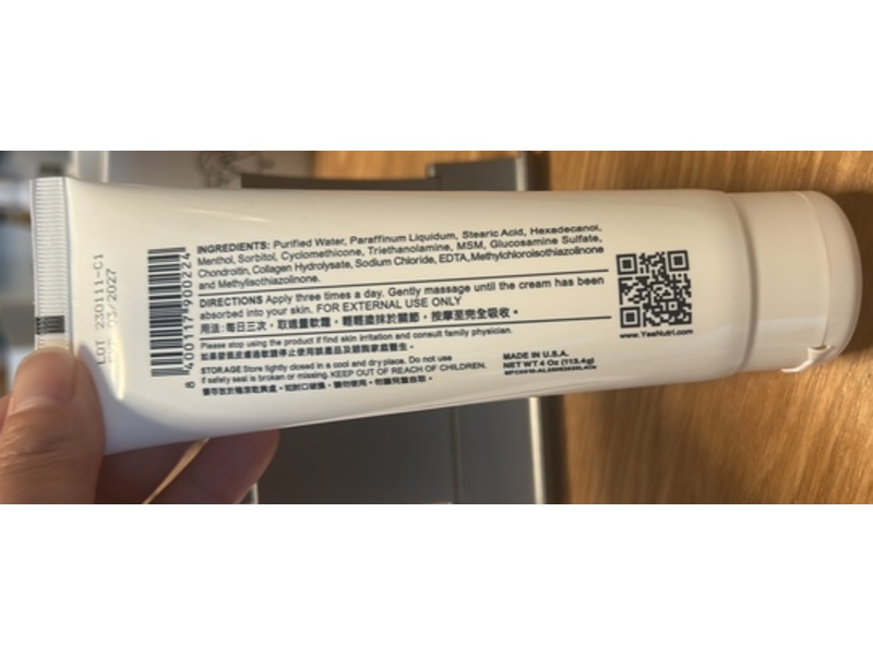 YesNutri Glucosamine Chondroitin Joints Cream, 113.4 g