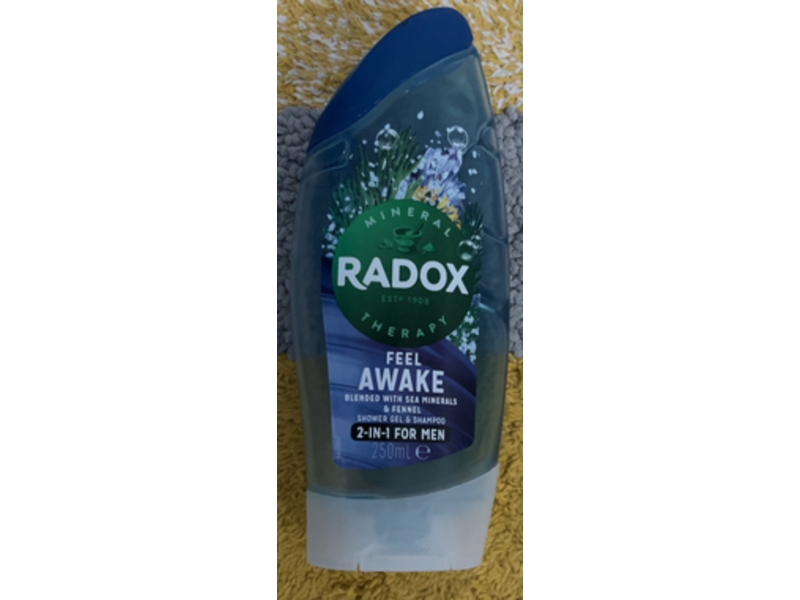 Radox Feel Awake 2-In-1 Men Shower Gel & Shampoo, Sea Minerals & Fennel, 250 mL