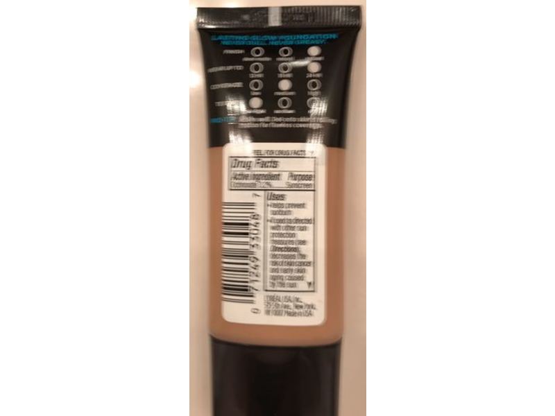 L'Oreal Paris Infallible Pro-Glow Foundation, SPF 15 Buff Beige, 1 fl oz/30 mL