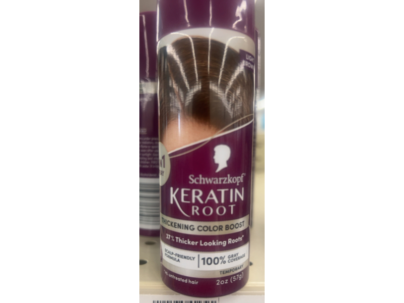 Schwarzkopf Keratin Root Thickening Color Boost Spray, Light Brown, 2 oz/57 g