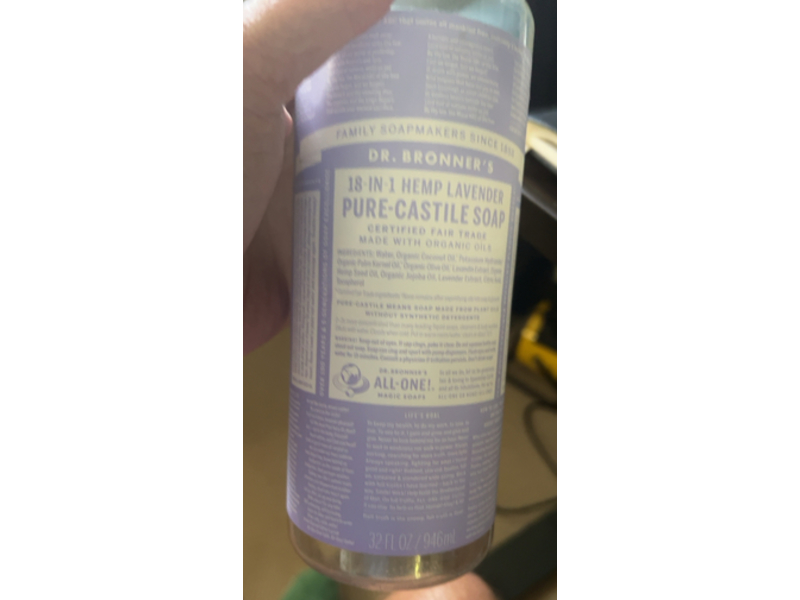 Dr.Bonner's 18-In-1 Hemp Lavender Pure-Castile Soap, Organic Oils, 32 fl oz/946 mL