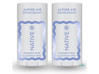 Native Deodorant, Alpine Air, 2.65 fl oz/75 g, Pack Of 2