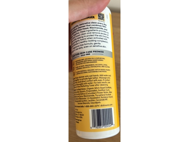 Dickinson's Original Witch Hazel Pore Perfecting Foaming Cleanser, 12 fl oz/354 mL