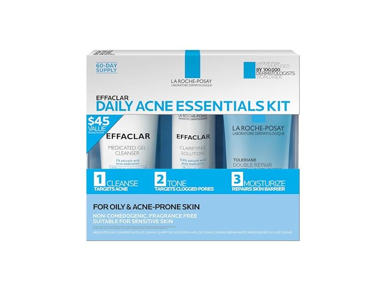La Roche-Posay Effaclar Daily Acne Essential Kit, 3.4 fl oz/100 mL
