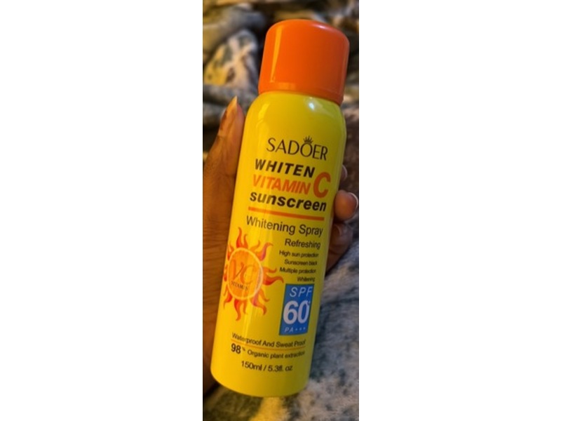 Sadoer Whiten Sunscreen, Vitamin C, SPF 60+ PA+++, 5.3 fl oz/150 mL