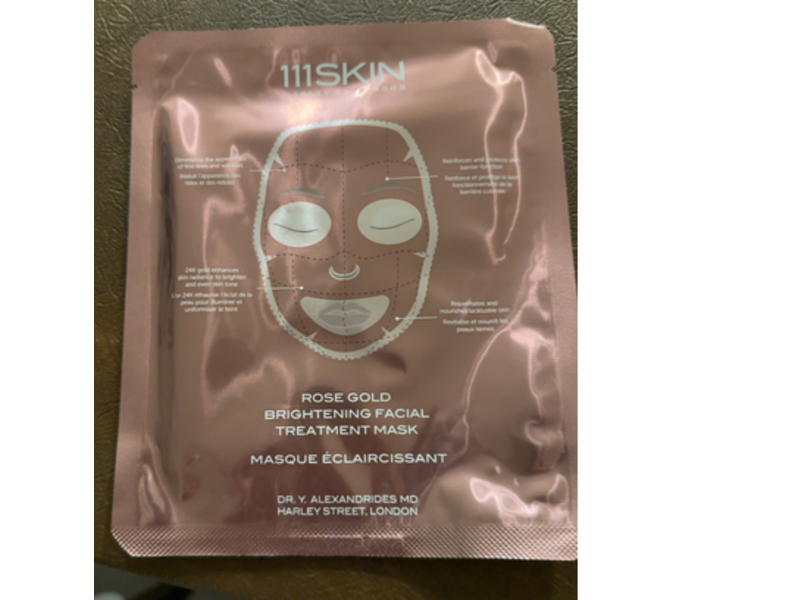 111Skin Brightening Facial Treatment Mask, Rose Gold, 1.01 fl oz/30 mL, 5 Count