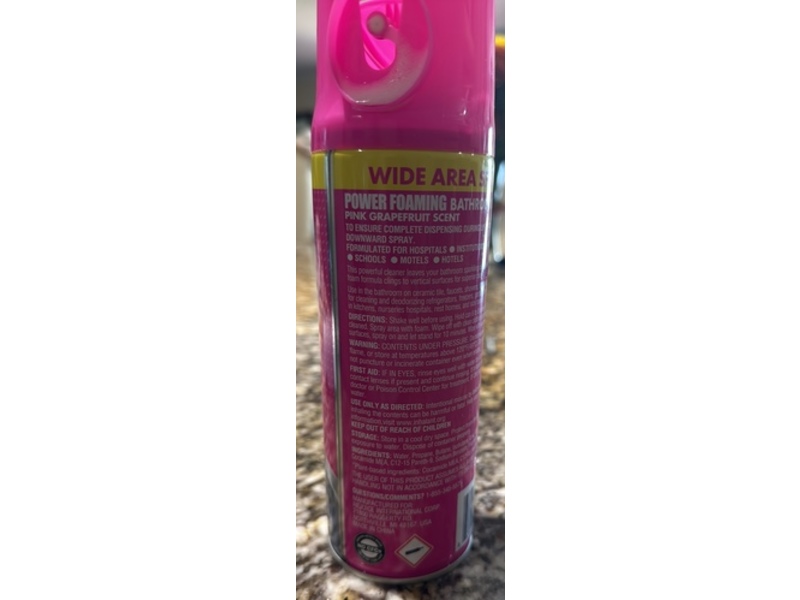 Homebright Power Foaming Bathroom Cleaner, Pink Grapefruit, 10 oz