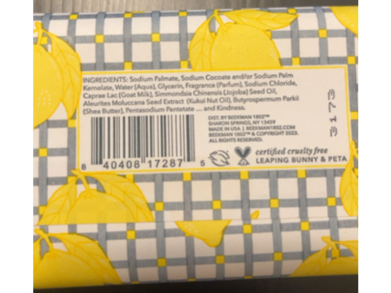 Beekman 1802 Goat Milk Soap, Sunshine Lemon, 9 oz/255 g