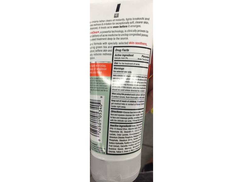 Neutrogena Acne Stress Control Power Cream Face Wash, Oil Free, 6 fl oz/177 mL