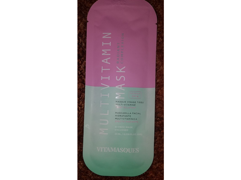 Vitamasques Multivitamin Radiant Complexion Mask, 0.778 fl oz/23 mL, 8 Count