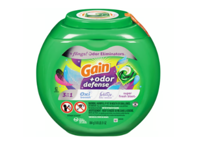Gain +Odor Defense 3-In-1 Laundry Detergent Pacs, Super Fresh Blast, 60 Loads, 42 oz/1.21 kg