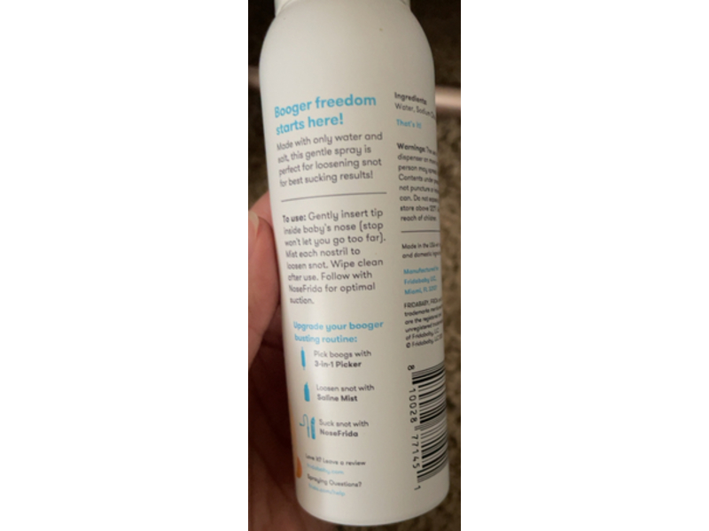 Fridababy Nosefrida Saline Mist, 3.4 fl oz