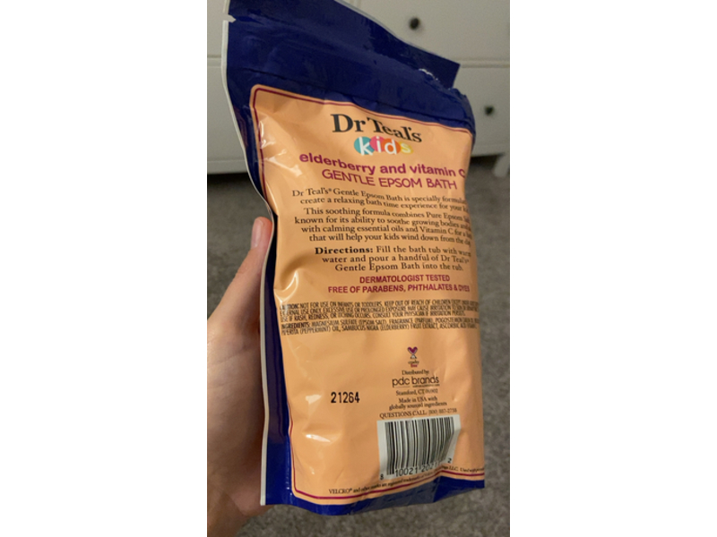 Dr Teal's Kids Gentle Epsom Bath, Elderberry & Vitamin E & Essential Oils, 909 g