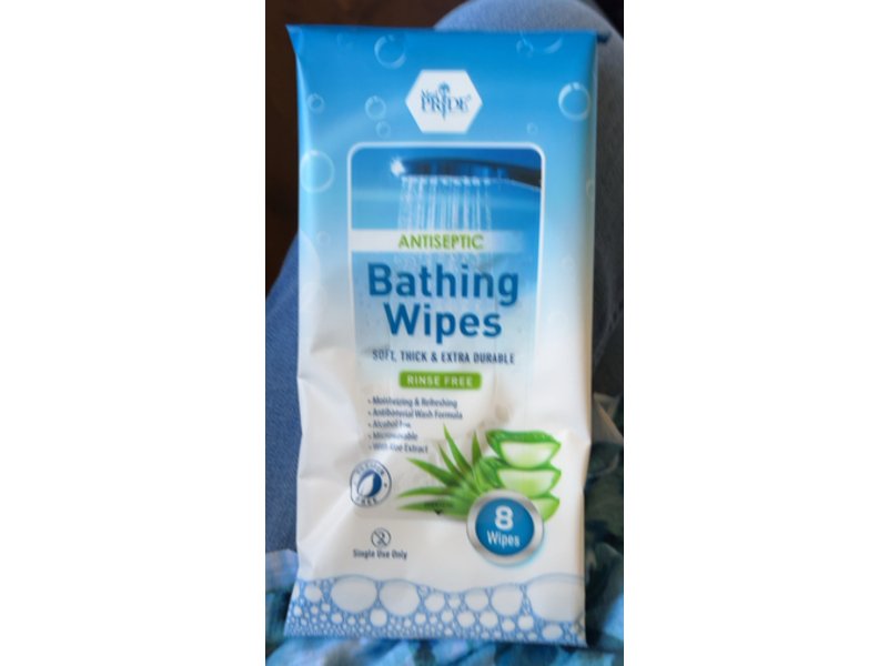 Med Pride Antiseptic Bathing Wipes, Aloe Extract, 8 Count