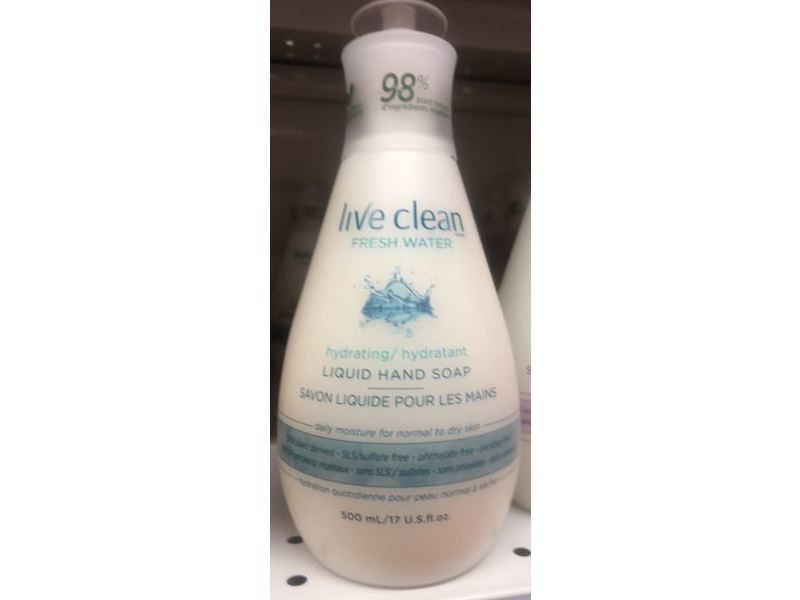 Live Clean Fresh Water Hydrating Liquid Hand Soap, 17 fl oz/500 mL