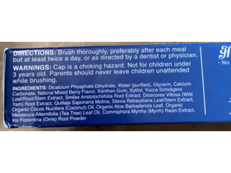 Dr. Sheffield’s Natural Toothpaste, Mixed Berry, 4.2 oz/119 g, Pack Of 2