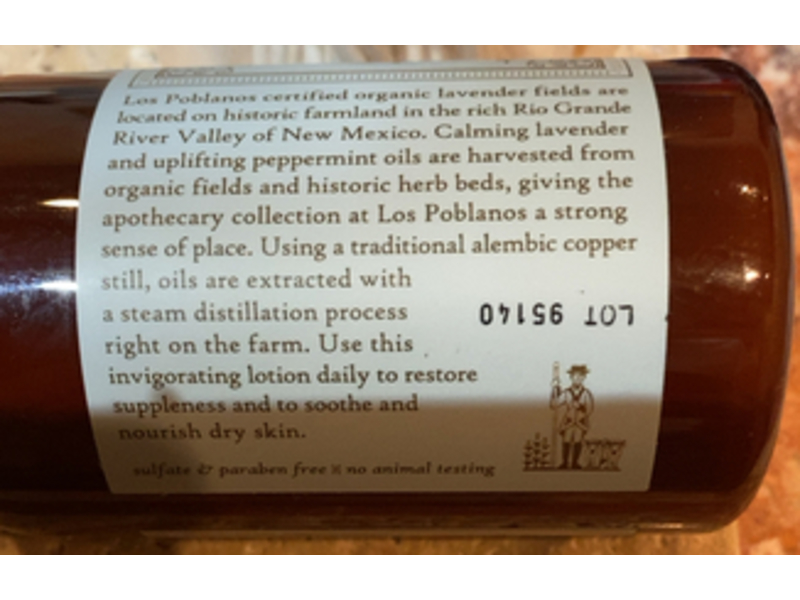 Los Poblanos Hand Lotion, Lavender Peppermint, 8 fl oz/236 mL