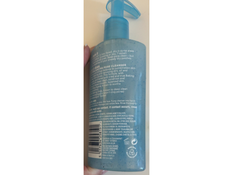 Biore Balancing Pore Cleanser, Blue Agave + Baking Soda, 200 mL