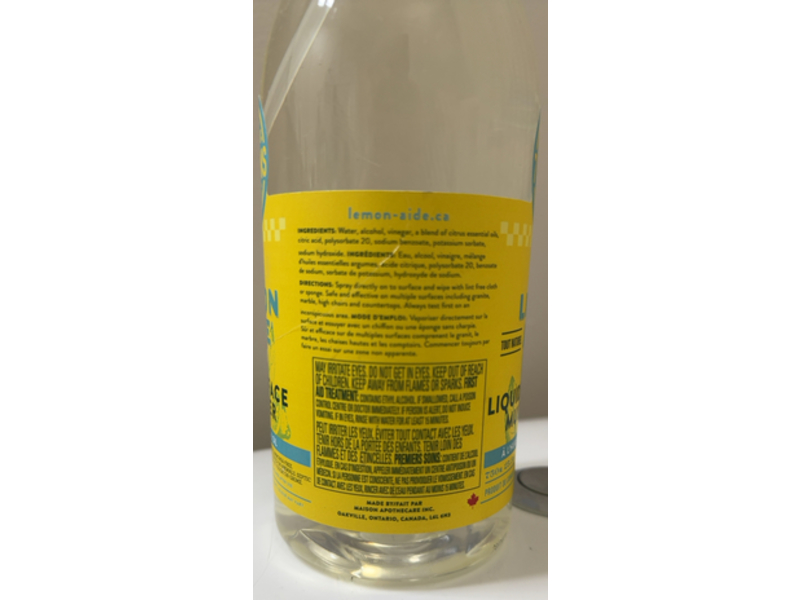 Lemon Aide All Surface Cleaner, Lemon Essential Oil, 25.3 fl oz/750 mL